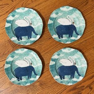 Set of Four Anthropologie Echo Treks Plates